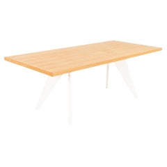 2010s Jean Prouve for Vitra EM Dining Table in Oak with White Base