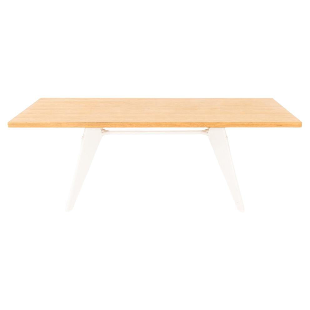 2010s Jean Prouve for Vitra EM Dining Table in Oak with White Base