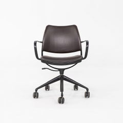 2010s Jesus Gasca for STUA Gas Desk Chair in Brown Leather with Black Frame