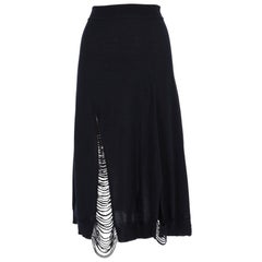 2010s Jil Sander dark blue wool knitted skirt