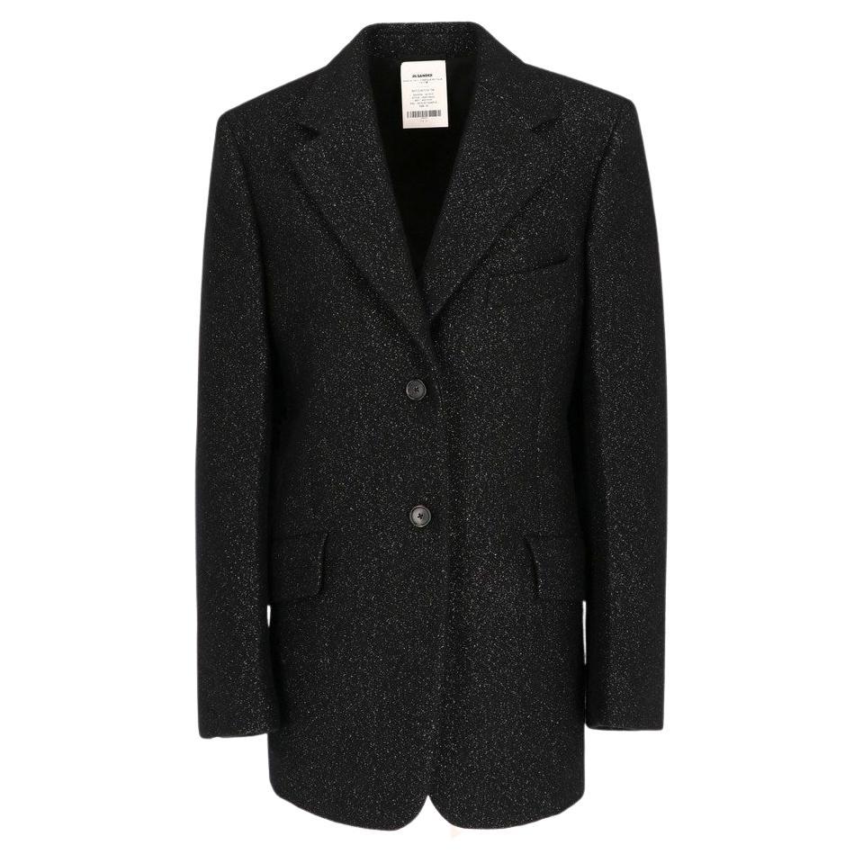 2010s Jil Sander melange black wool blend jacket For Sale