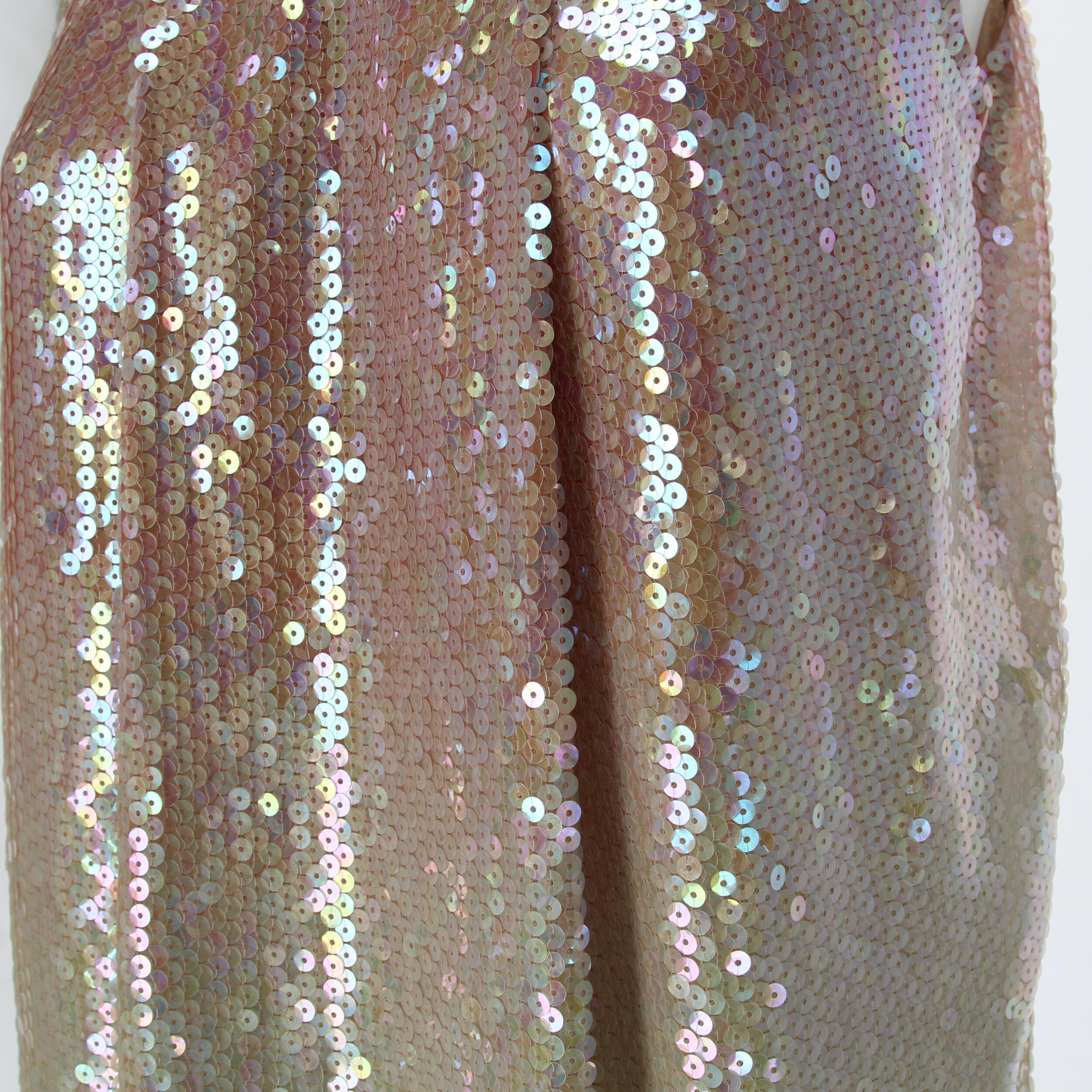 2010s Jil Sander Silk and Sequins Dress in shades of pink, ivory and light grey 1