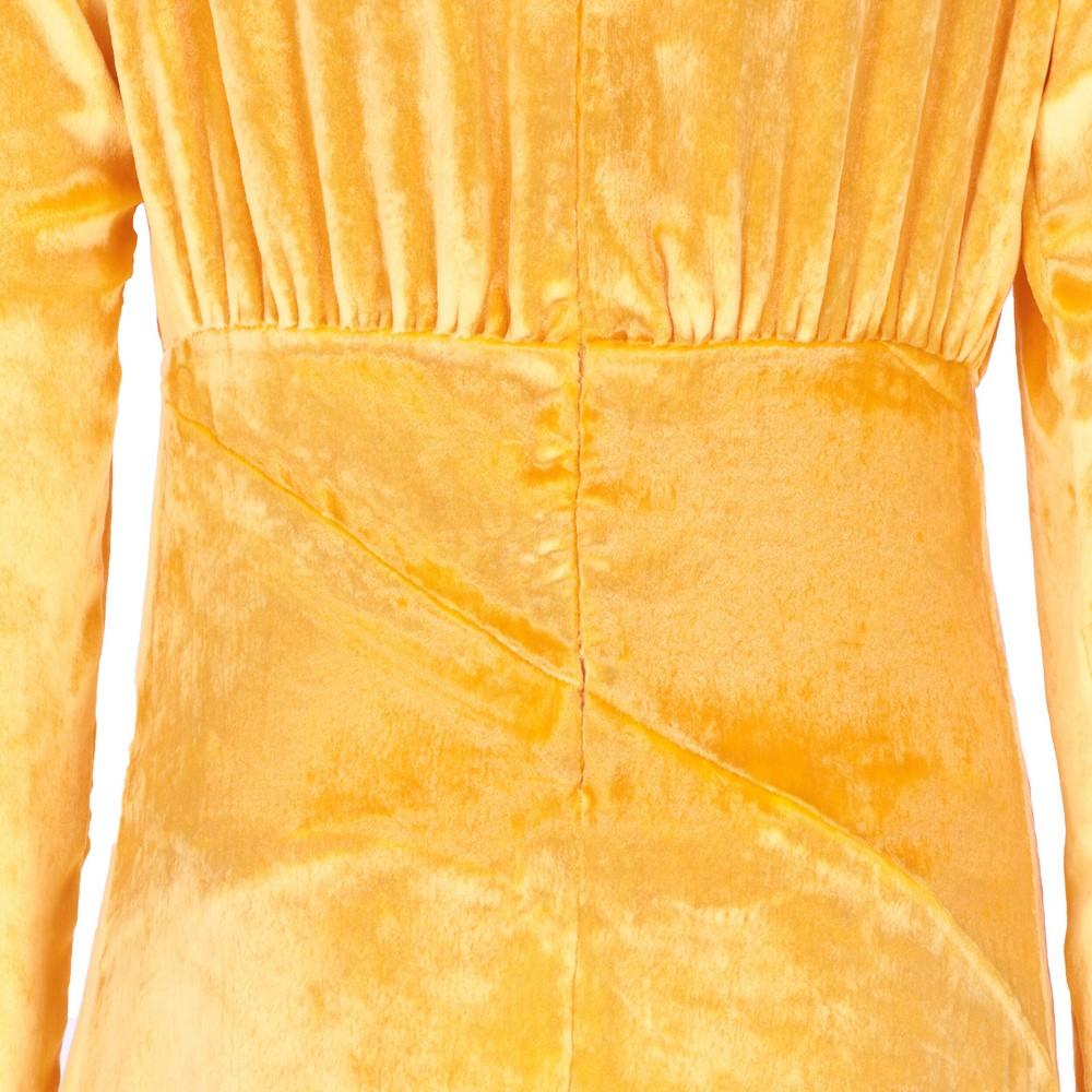 yellow velvet dress