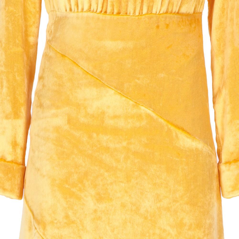 2010s Jil Sander Yellow Velvet Midi Dress In Good Condition In Lugo (RA), IT
