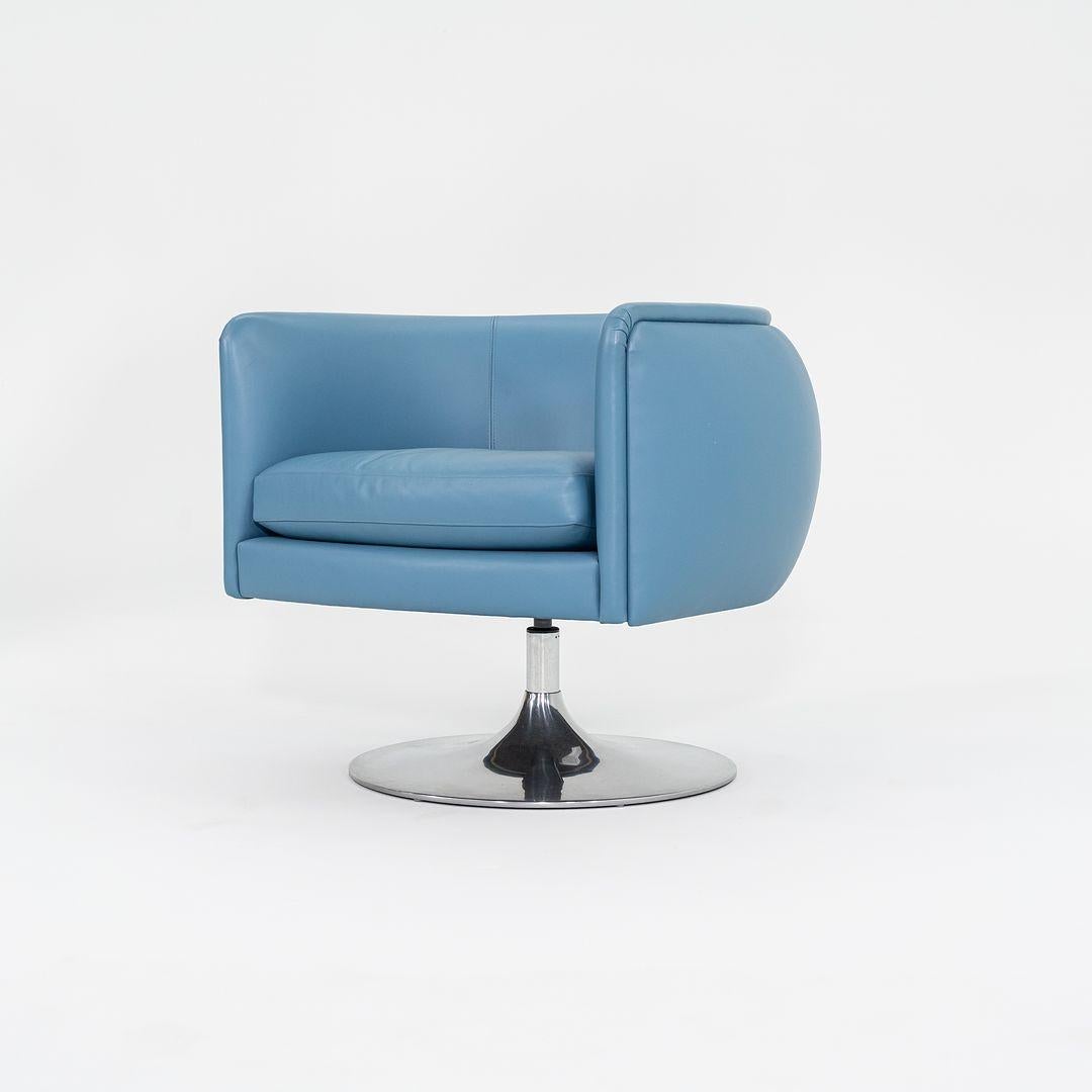Sedie girevoli anni 2010 Joe D'Urso per Knoll in pelle blu Model No. 2165 in vendita 1