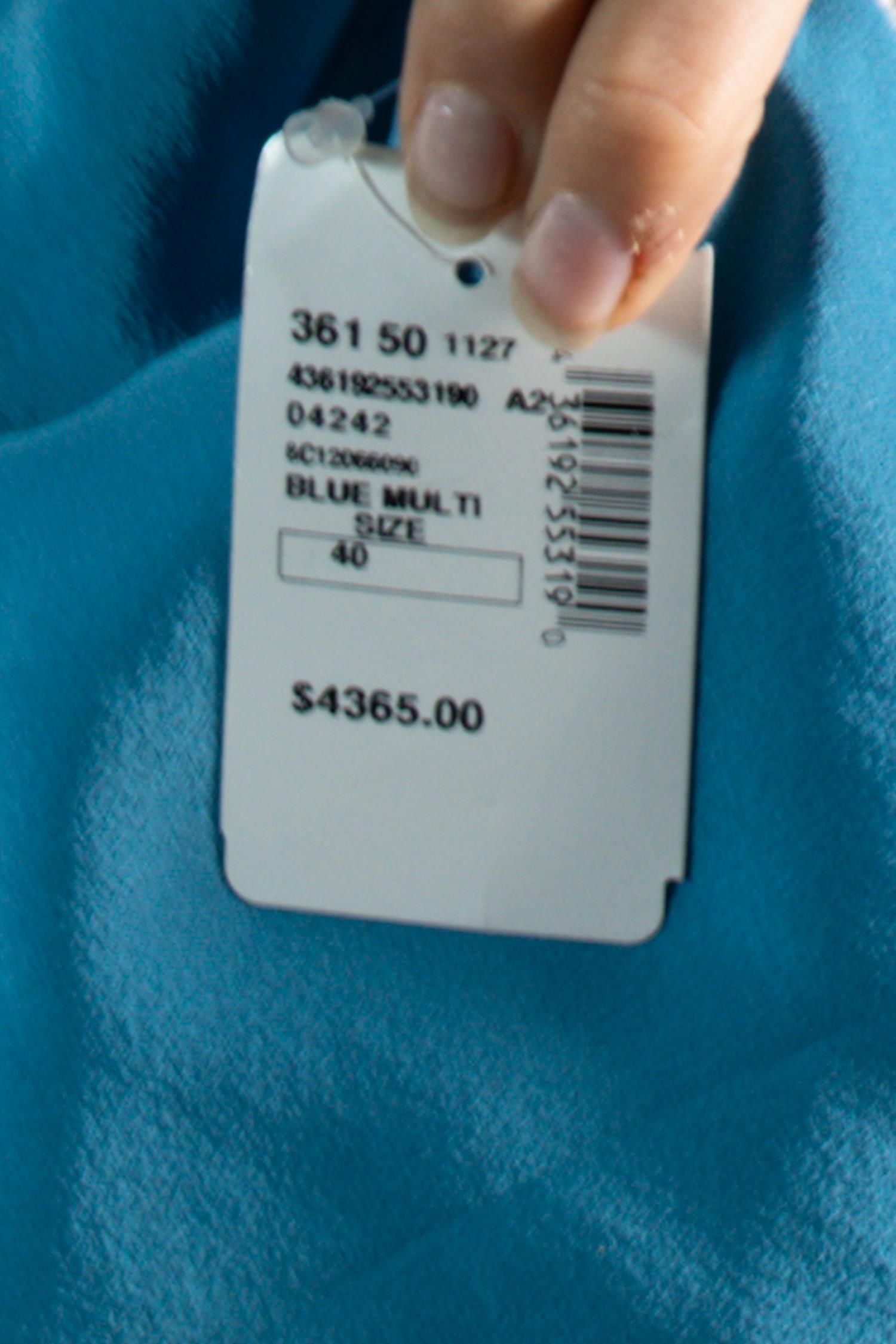 2010S John Galliano Christian Dior Blue & Green Paisley Silk Chiffon One Should For Sale 6