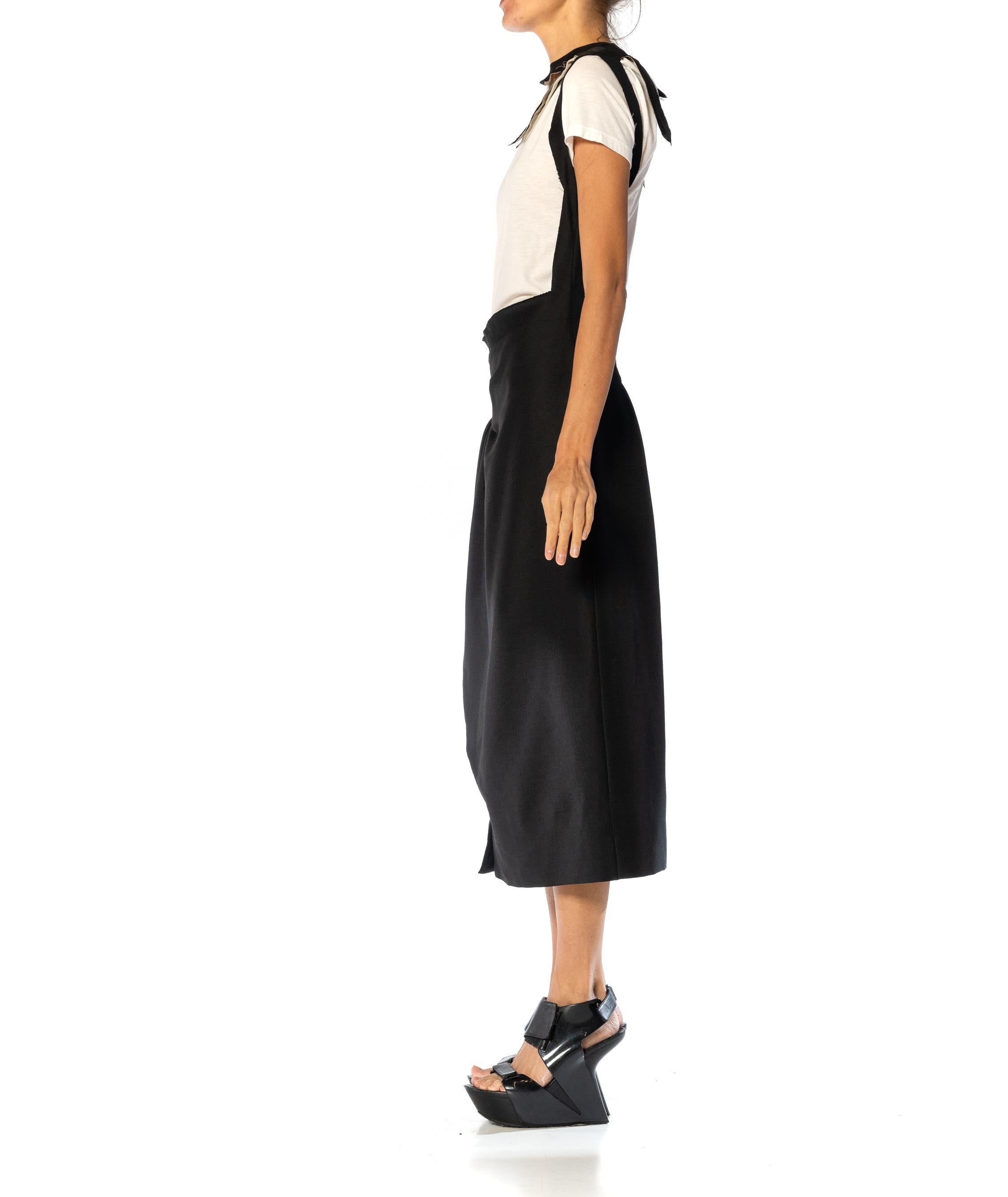 2010S JOHN GALLIANO MARGIELA Black & White Silk Wool Deconstructed Dress Jil Sander T-Shirt