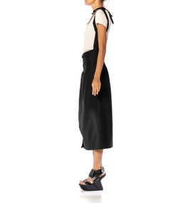 2010S JOHN GALLIANO MARGIELA Black & White Silk Wool Deconstructed Dress Jil Sa