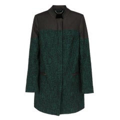 2010s Karen Millen green and black wool blend coat