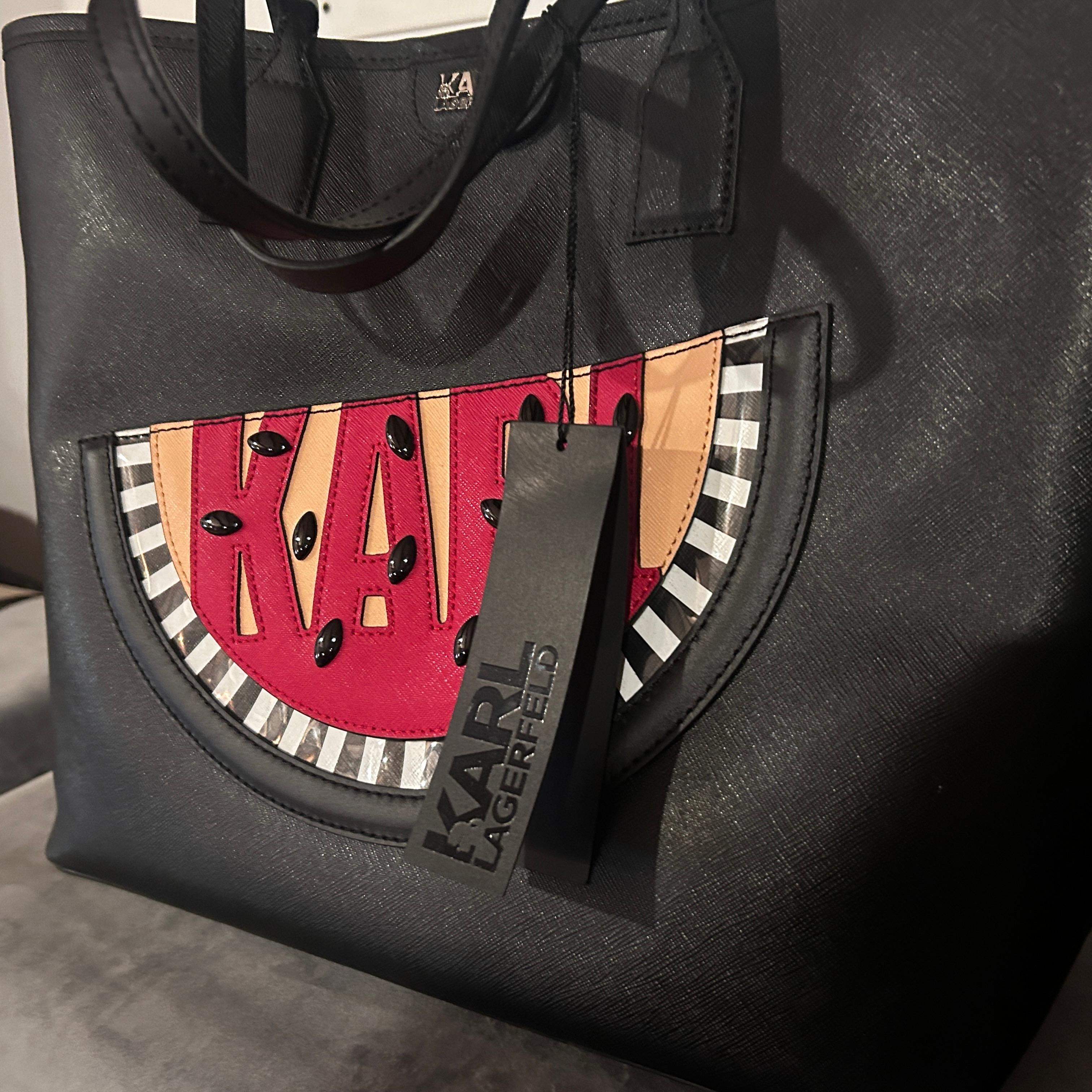 2010s Karl Lagerfeld Black Skin Bag For Sale 1