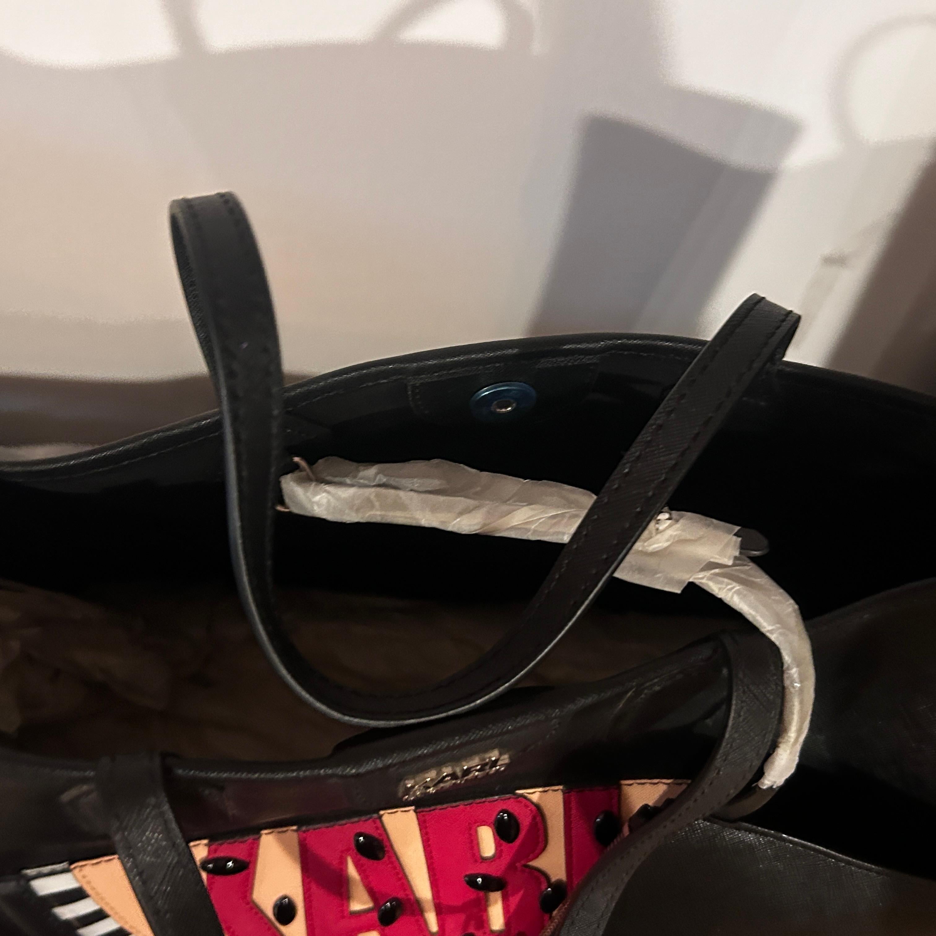 2010s Karl Lagerfeld Black Skin Bag For Sale 4