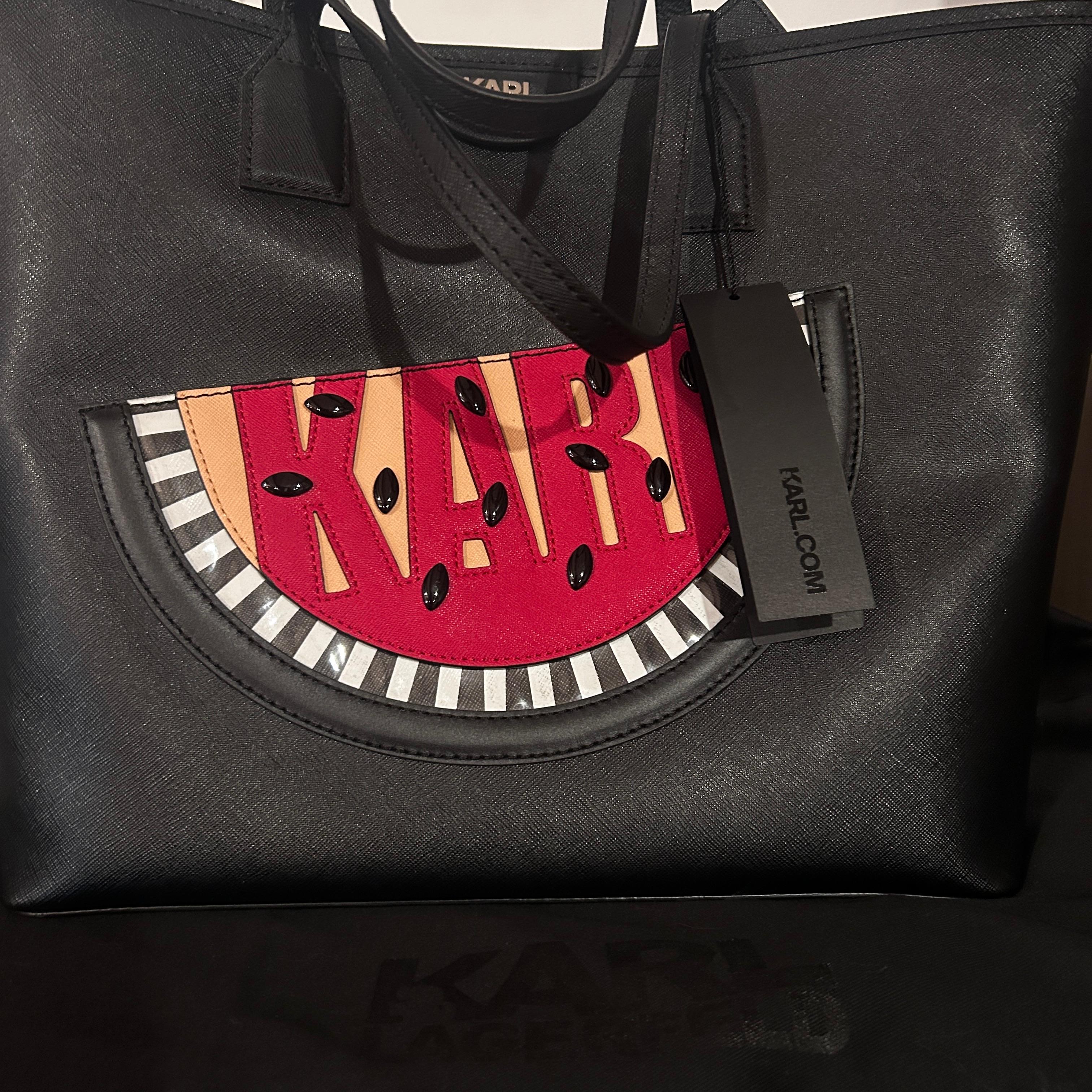 2010s Karl Lagerfeld Black Skin Bag For Sale 5