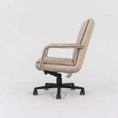 2010s Keilhauer Elite 597 Desk Chair in Ecru Tumbled Leather w/ Pneumatic Base