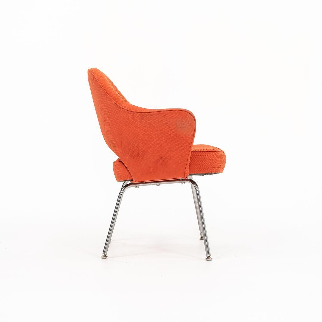 2010s Knoll Saarinen Executive Arm Chair in Orange Fabric 1x Available For Sale 3