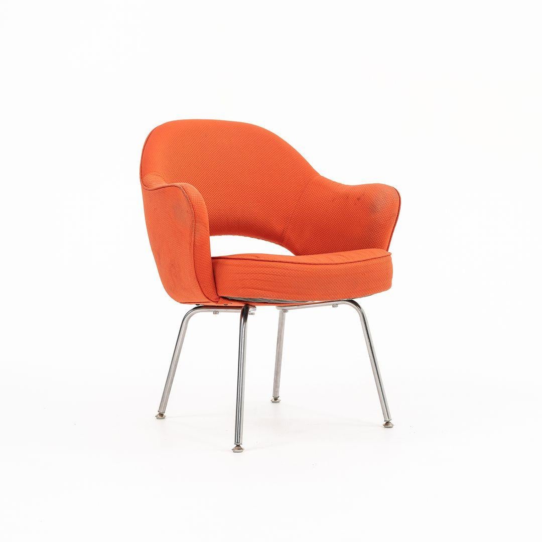 2010s Knoll Saarinen Executive Arm Chair in Orange Fabric 1x Available For Sale 4