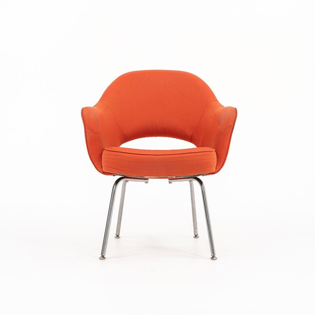 This is a Saarinen Executive Arm Chair, Model 71A, designed in 1950 by Eero Saarinen and produced by Knoll. The listed price includes one chair. This particular example was produced in the 2010s. The design features tubular steel legs, and has an
