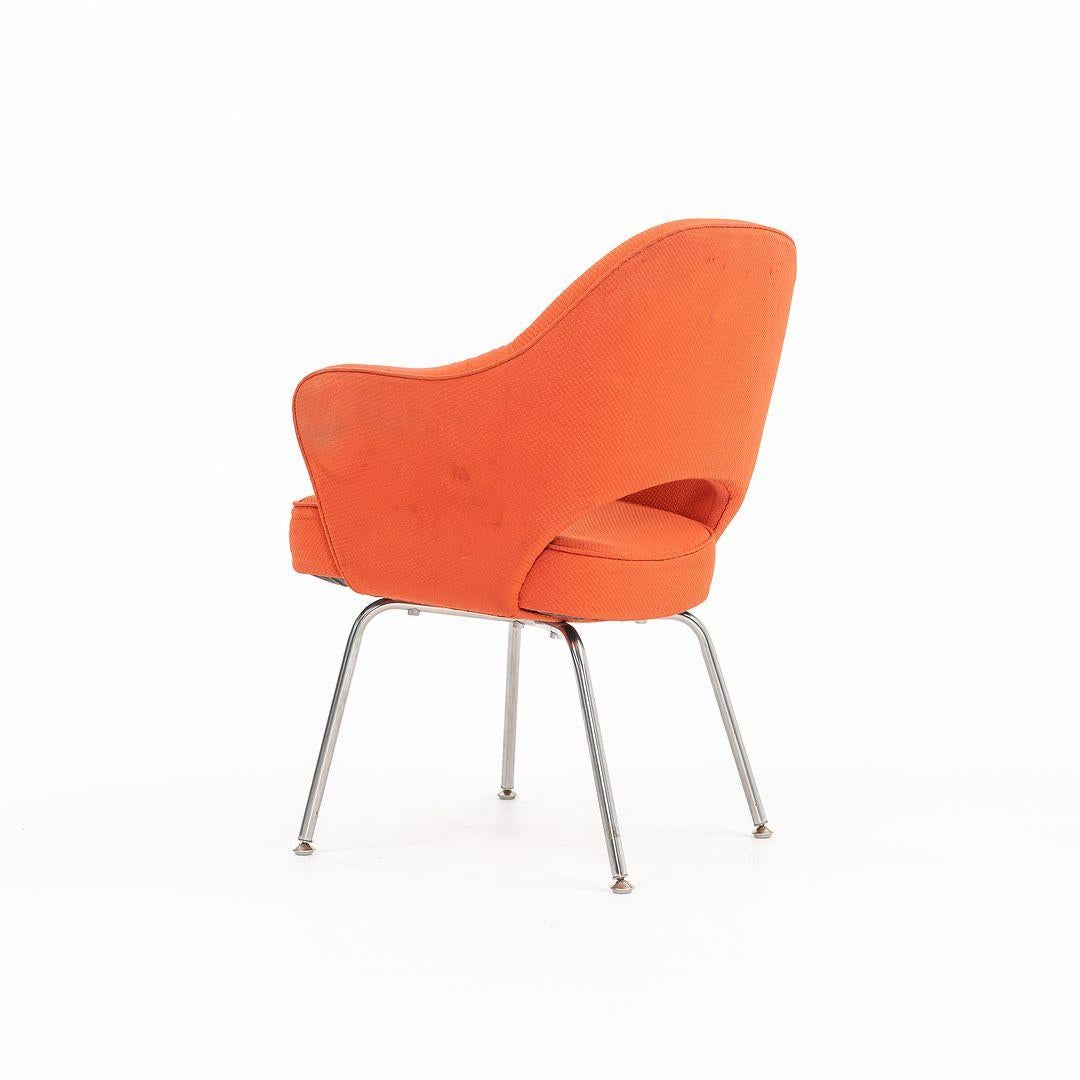 2010s Knoll Saarinen Executive Arm Chair in Orange Fabric 1x Available In Good Condition For Sale In Philadelphia, PA