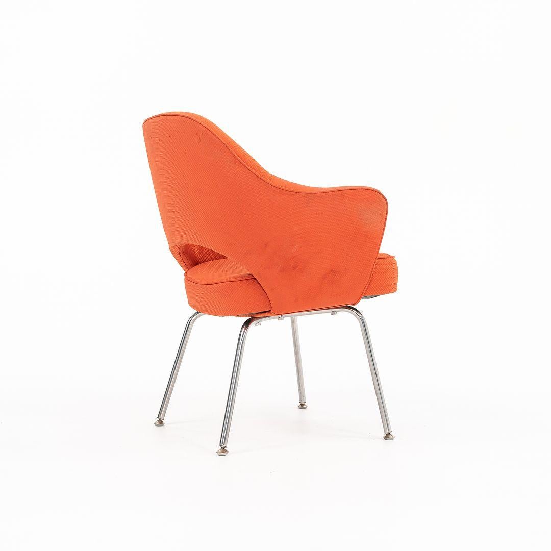 2010s Knoll Saarinen Executive Arm Chair in Orange Fabric 1x Available For Sale 1