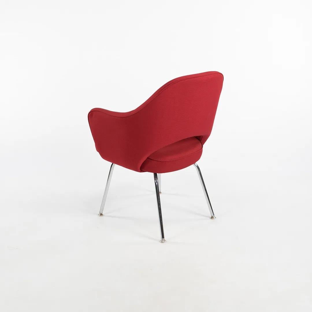 Modern 2010s Knoll Saarinen Executive Arm Chair in Red Fabric with Tubular Steel Legs For Sale