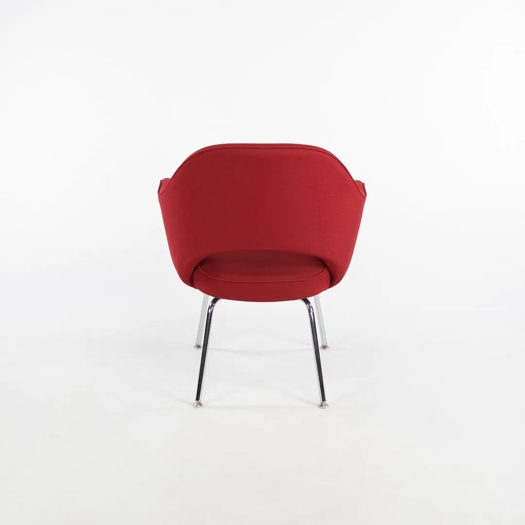 Contemporary 2010s Knoll Saarinen Executive Arm Chair in Red Fabric with Tubular Steel Legs For Sale