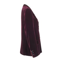 2010s Lanvin Silk Velvet Plum Unfinished Hem Jacket