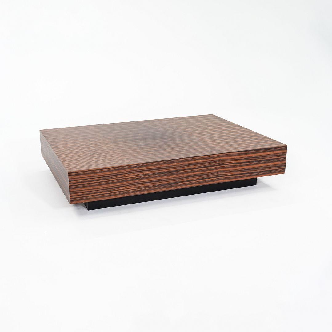 Moderne 2010s Large Custom Santos Palisander Wood Plinth Coffee Table 48 x 68 en vente