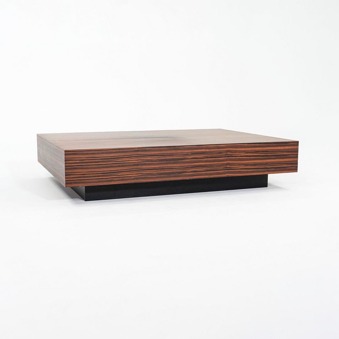 Américain 2010s Large Custom Santos Palisander Wood Plinth Coffee Table 48 x 68 en vente
