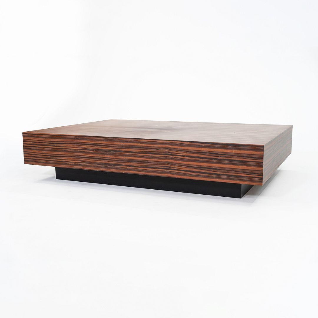 2010s Large Custom Santos Palisander Wood Plinth Coffee Table 48 x 68 Excellent état - En vente à Philadelphia, PA