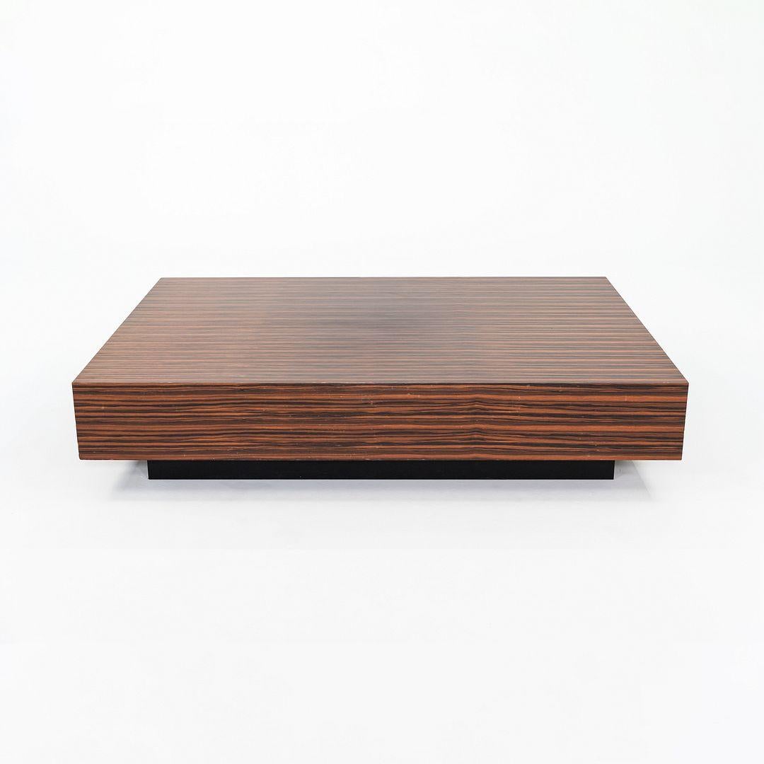 2010s Large Custom Santos Palisander Wood Plinth Coffee Table 48 x 68 en vente 1