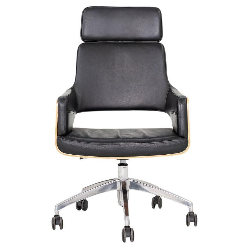 2010er Lepper Schmidt Sommerlade für Thonet S 845 DRWE Schreibtischstuhl in Leder im Angebot