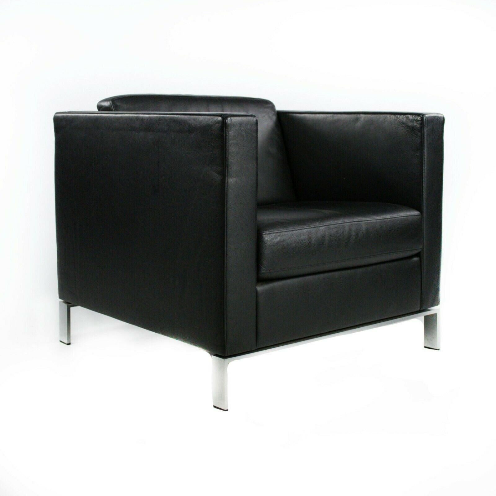 2010s Lord Norman Foster for Walter Knoll Model 500 Leather Arm Lounge Chair For Sale 3
