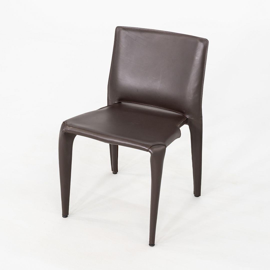 2010s Mario Bellini para Cassina Silla de comedor Bull 422 de cuero marrón Italiano en venta