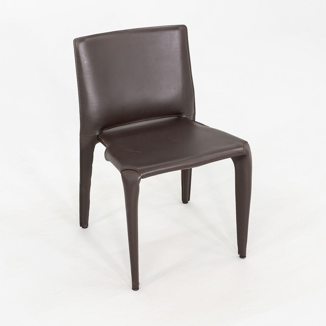 2010s Mario Bellini para Cassina Silla de comedor Bull 422 de cuero marrón en Bueno estado para la venta en Philadelphia, PA