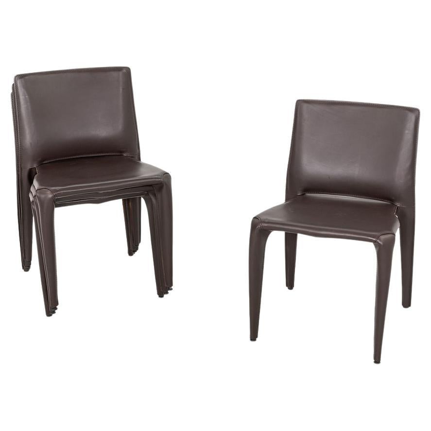 2010s Mario Bellini for Cassina Bull 422 Dining Chair in Brown Leather