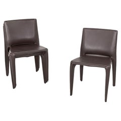 Sedia da pranzo anni 2010 Mario Bellini per Cassina Bull 422 in pelle marrone