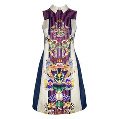 2010s Mary Katrantzou Multicoloured Jewel-Print Collar Dress