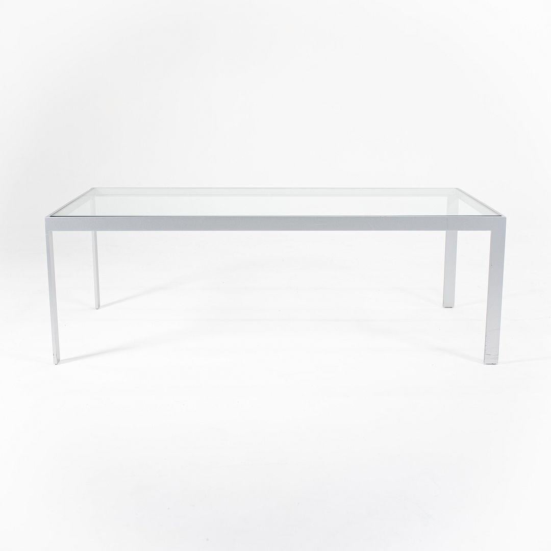 Moderno 2010s Matte Steel and Glass Coffee Table in vendita