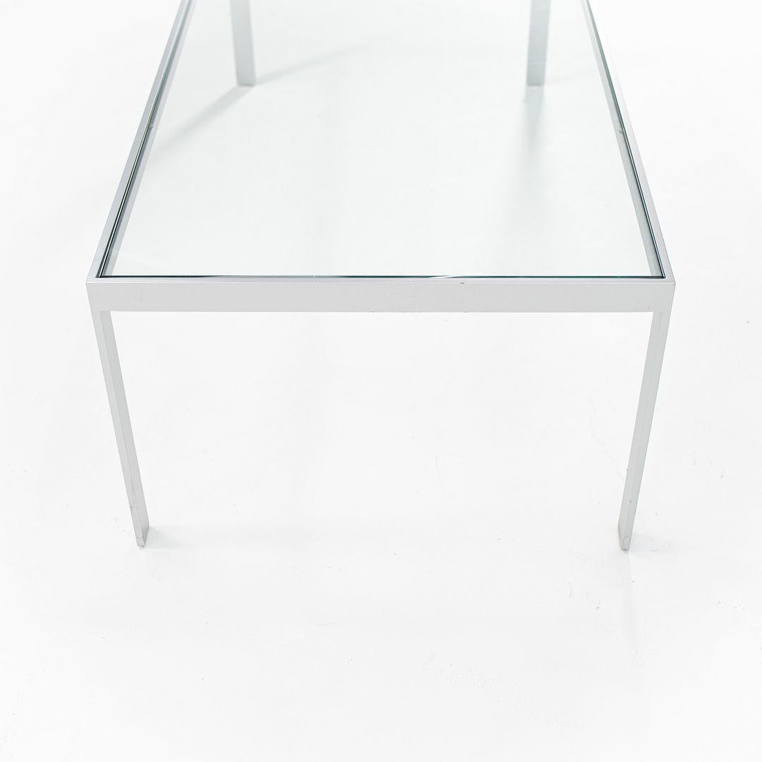Acciaio 2010s Matte Steel and Glass Coffee Table in vendita