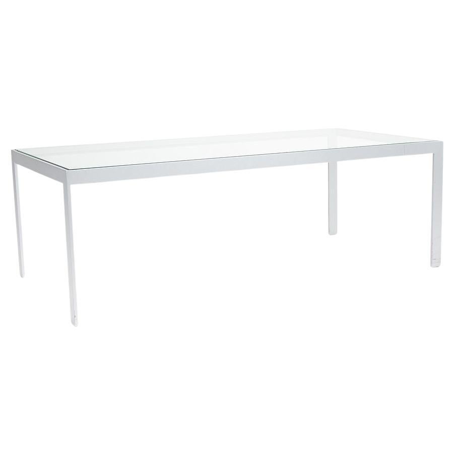 2010s Matte Steel and Glass Coffee Table in vendita