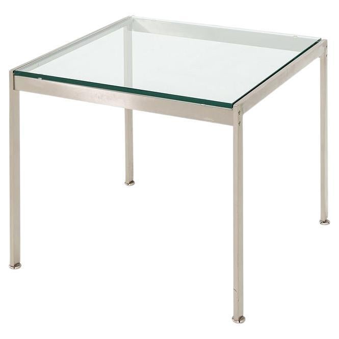 2010s Metal Series Square End Table with Glass Top by Geiger 24x24x20