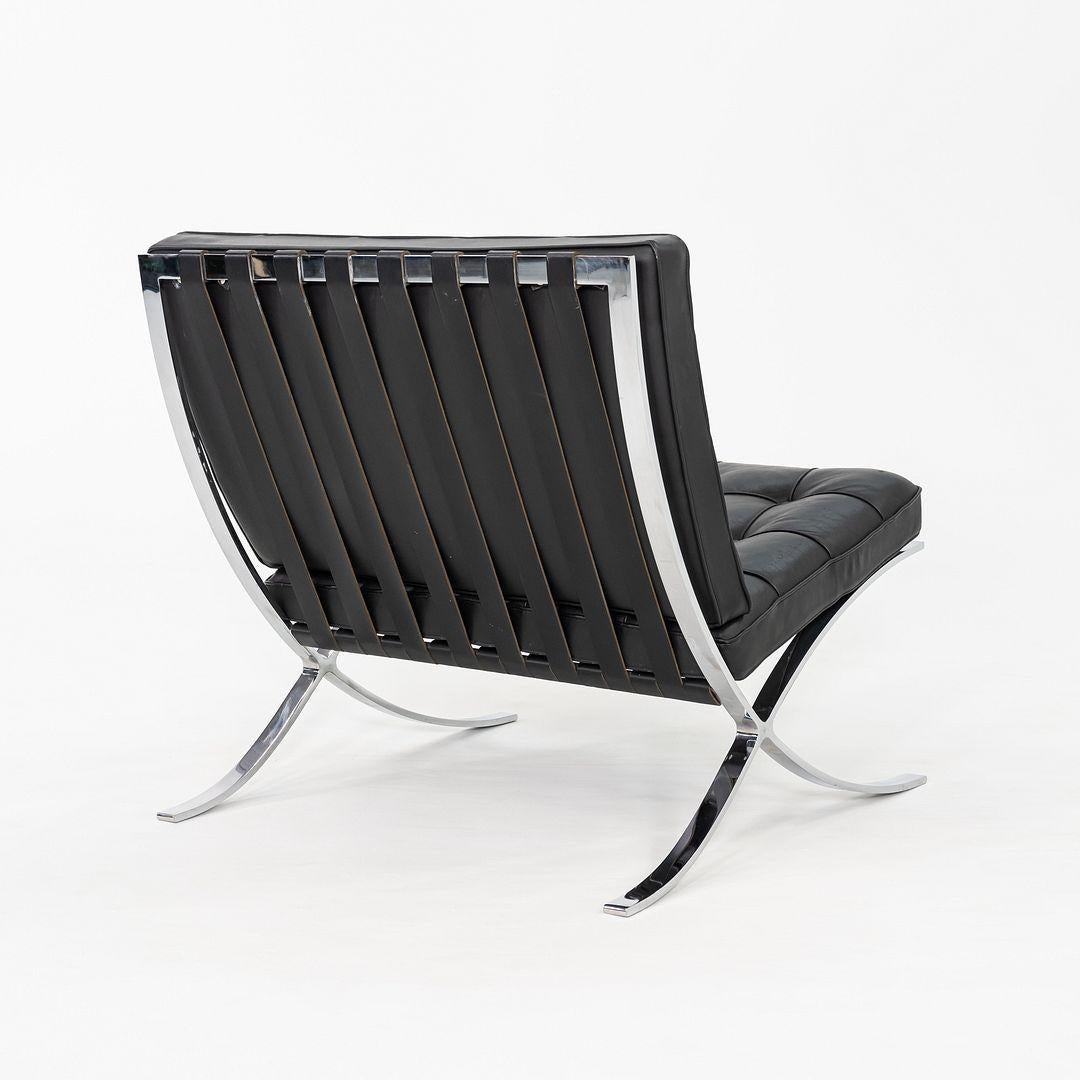 2010s Mies van der Rohe for Knoll Barcelona Lounge Chair en cuir et chrome en vente 4