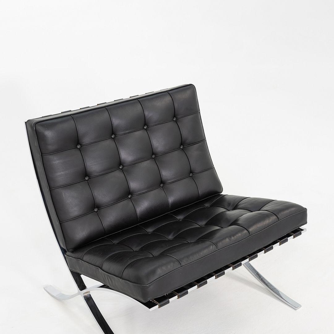 2010s Mies van der Rohe for Knoll Barcelona Lounge Chair en cuir et chrome en vente 5