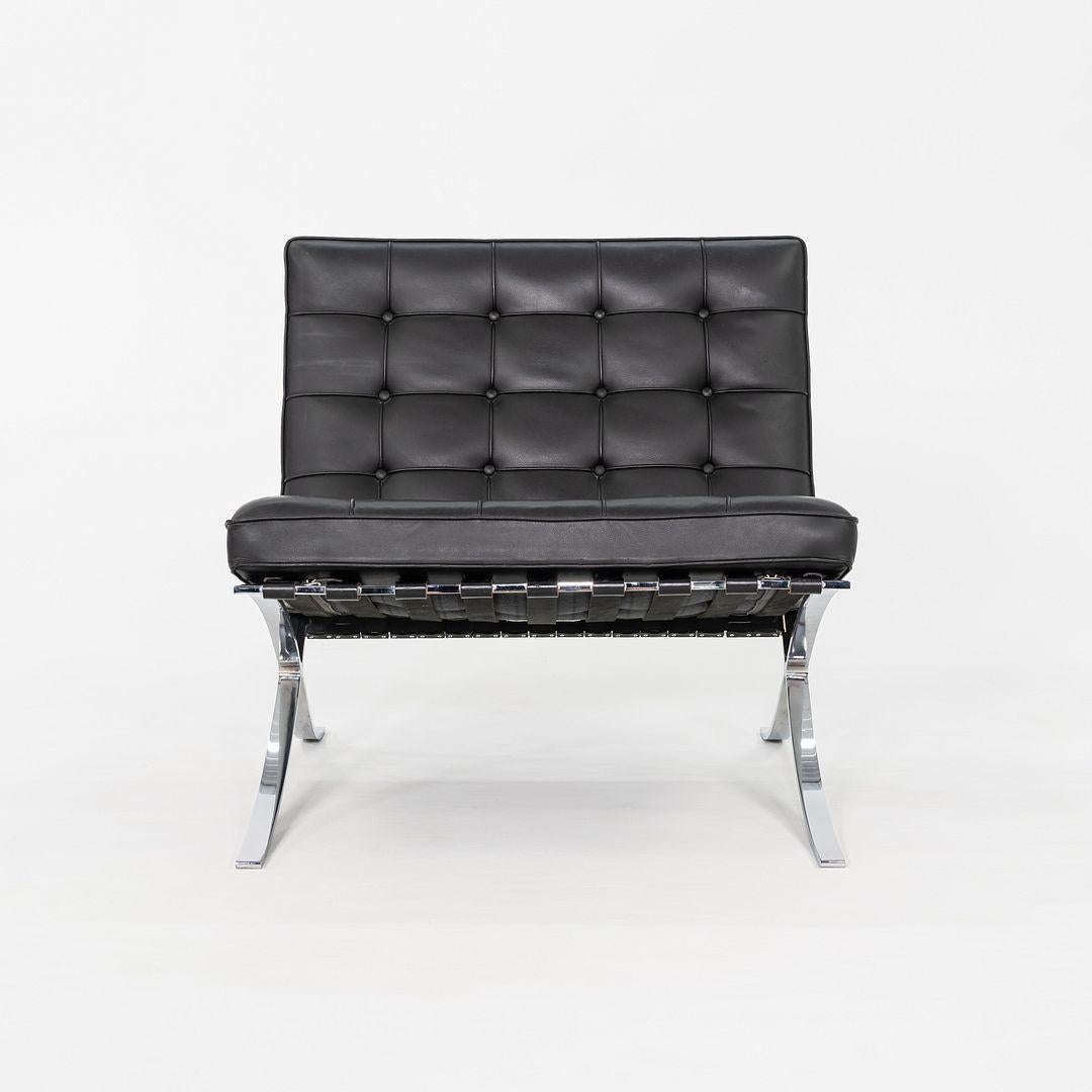 Moderne 2010s Mies van der Rohe for Knoll Barcelona Lounge Chair en cuir et chrome en vente