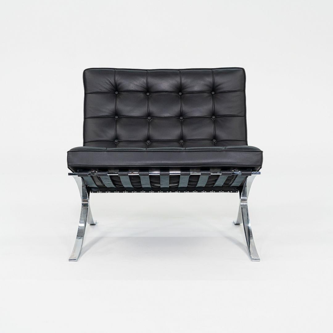 2010s Mies van der Rohe for Knoll Barcelona Lounge Chair en cuir et acier Bon état - En vente à Philadelphia, PA
