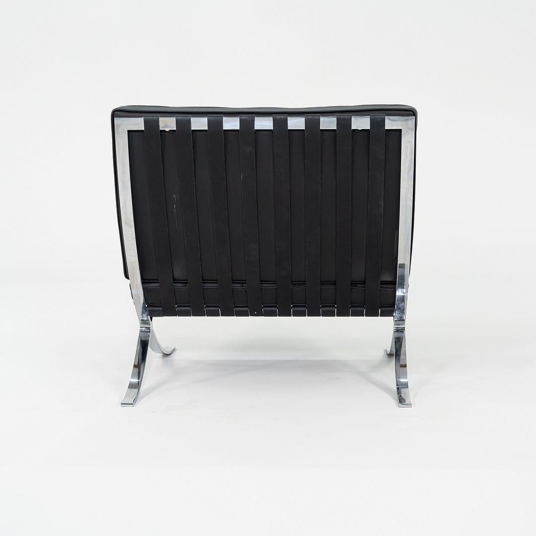 XXIe siècle et contemporain 2010s Mies van der Rohe for Knoll Barcelona Lounge Chair en cuir et acier en vente