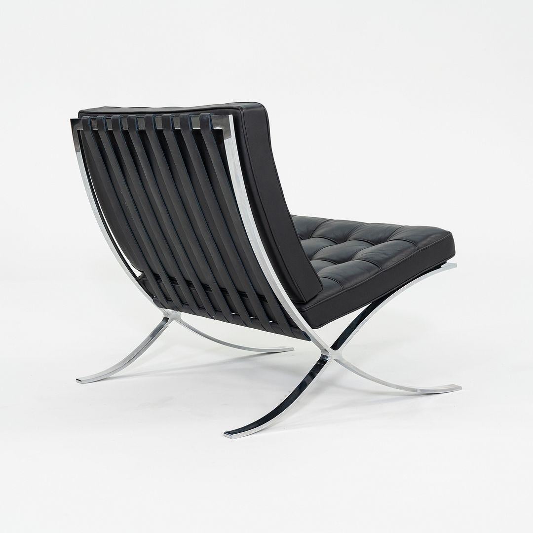 Acier 2010s Mies van der Rohe for Knoll Barcelona Lounge Chair en cuir et acier en vente