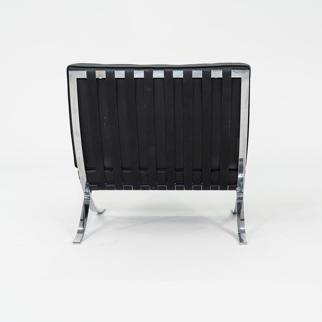 Contemporary 2010s Mies van der Rohe for Knoll Barcelona Lounge Chairs Black Leather 3x Avail