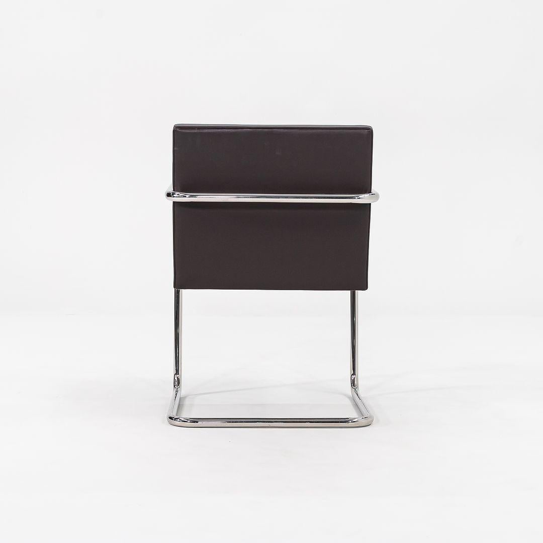 2010s Mies van der Rohe Chaises de salle à manger tubulaires Brno en cuir Brown Modèle 245 Bon état - En vente à Philadelphia, PA