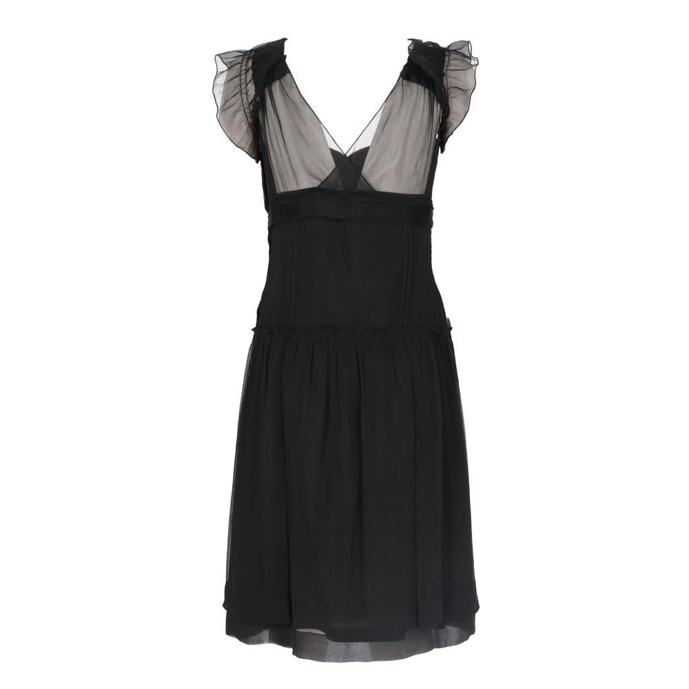 Women's 2010s Miu Miu Black Silk Sleeveless Dress