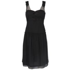 2010s Miu Miu Black Silk Sleeveless Dress